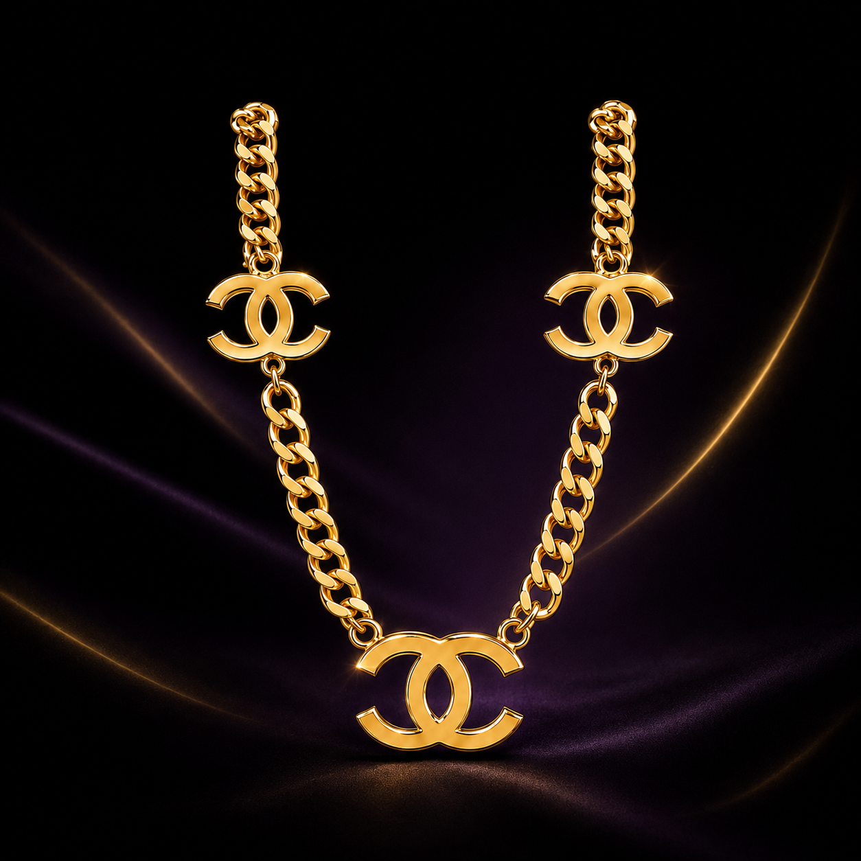 Gold Link Statement Necklace