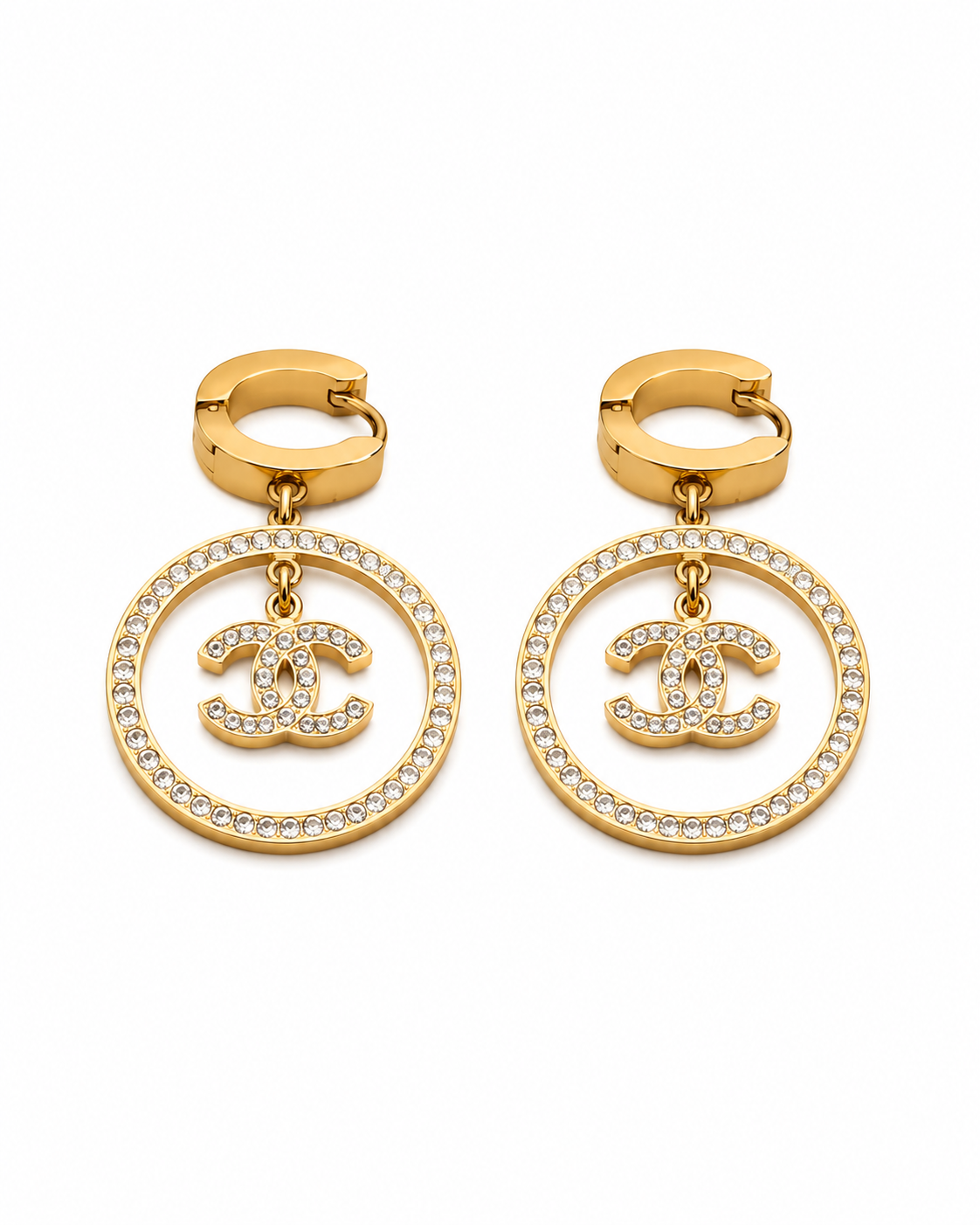 Crystal Circle Drop Earrings