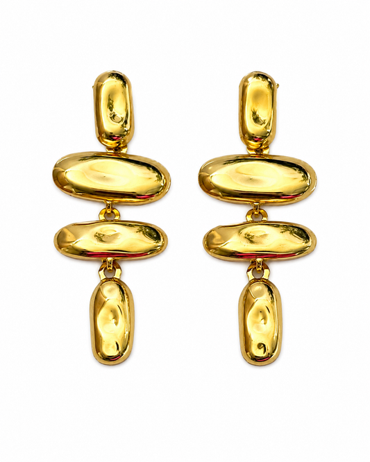 Sculpted Gold Drop Earrings