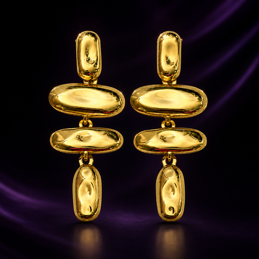Sculpted Gold Drop Earrings