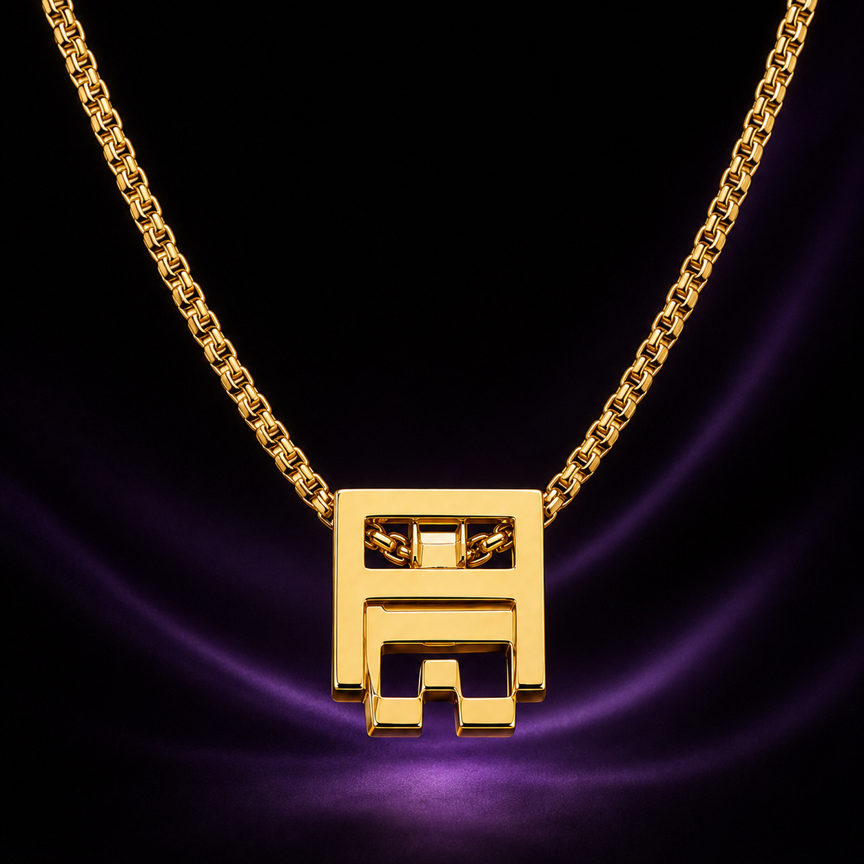 Gold Geometric Pendant Necklace